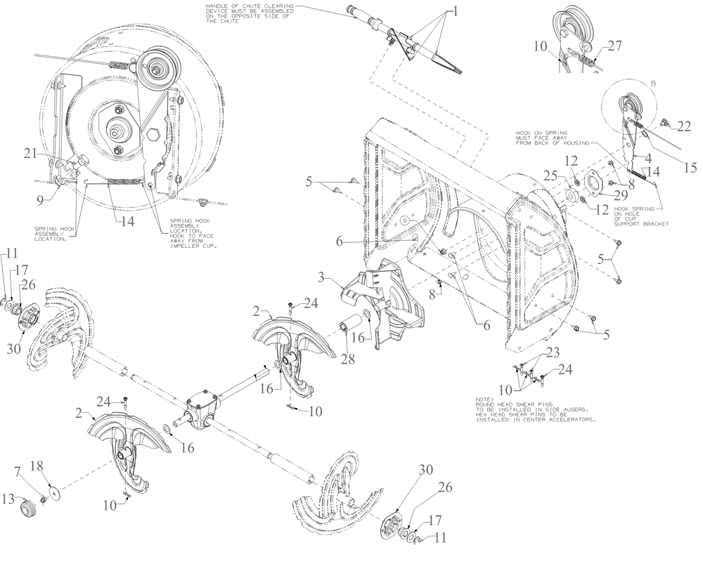 Impeller Diagram and Parts List for 3X26-INCH (31AH5JVAB56)(2023) Cub Cadet Snow Blower